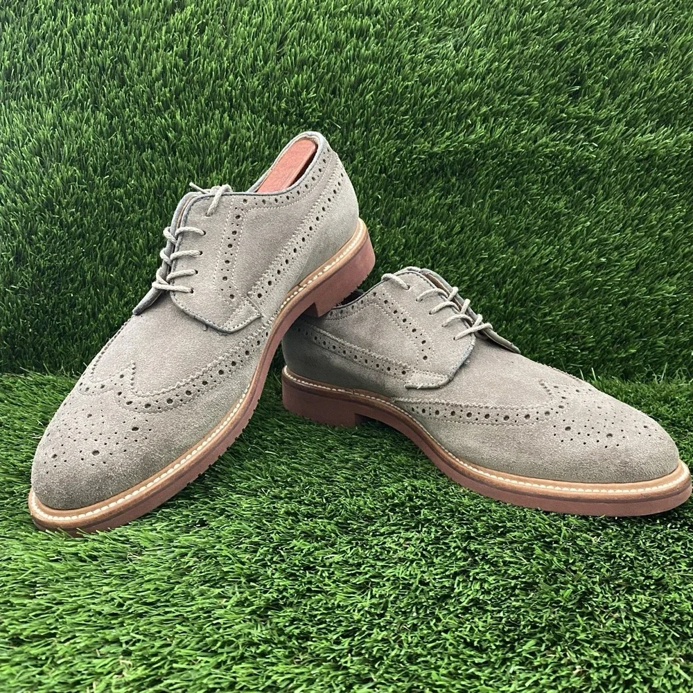 J. Crew Size 10 Kenton Beige Suede Wing Tip‎ Oxford Shoes EUC